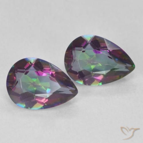 Gemme di Quarzo mistico Multicolore naturale da 1.26 ct, Forma a pera, VVS
