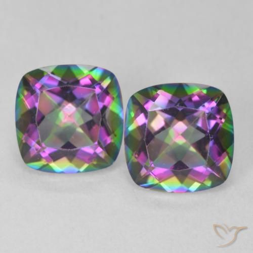 Gemme di Quarzo mistico Multicolore naturale da 2.81 ct, Taglio a cuscino, VVS