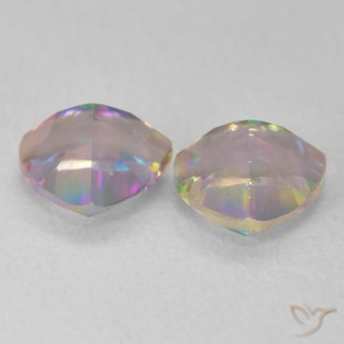 Gemme di Quarzo mistico Multicolore naturale da 1.44 ct, Taglio trillion, VVS
