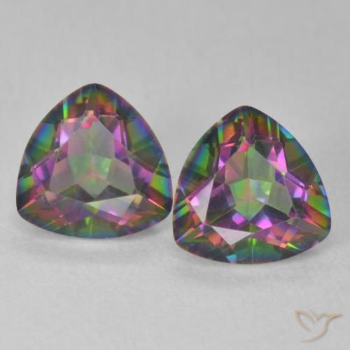 2.29ctw Naturale Multicolore Quarzo mistico, Taglio trillion, VVS