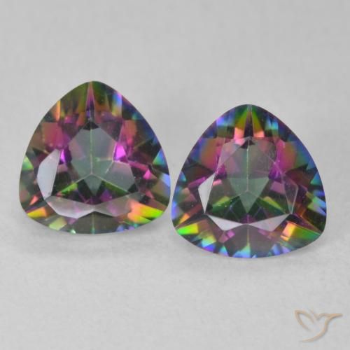1.32ctw Naturale Multicolore Quarzo mistico, Taglio trillion, VVS