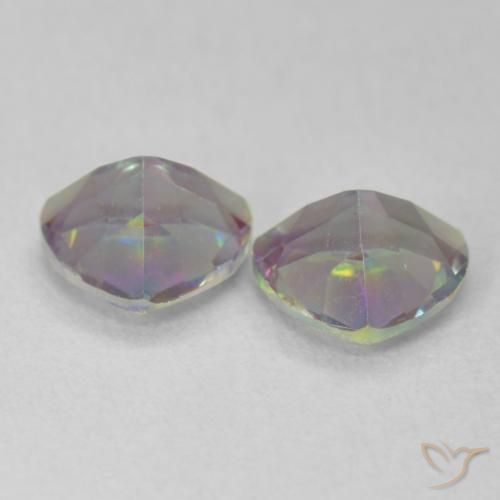Gemme di Quarzo mistico Multicolore naturale da 1.32 ct, Taglio trillion, VVS