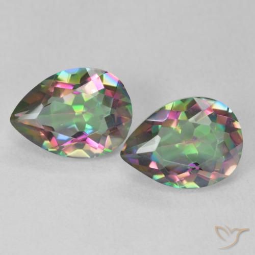 Gemme di Quarzo mistico Multicolore naturale da 2.16 ct, Forma a pera, VVS