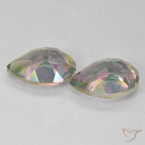 Gemme di Quarzo mistico Multicolore naturale da 2.16 ct, Forma a pera, VVS