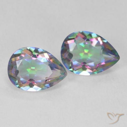 Gemme di Quarzo mistico Multicolore naturale da 2.19 ct, Forma a pera, VVS