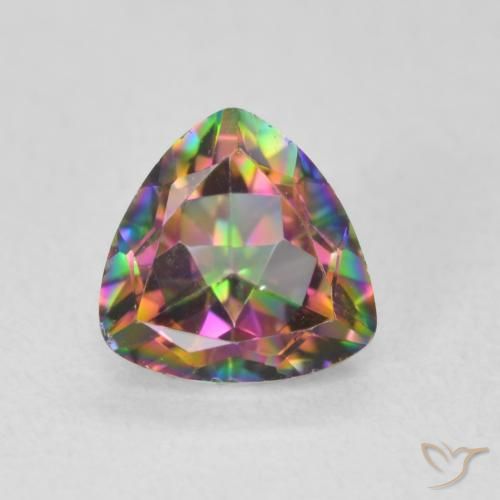 0.70ct Naturale Multicolore Quarzo mistico, Taglio trillion, VS