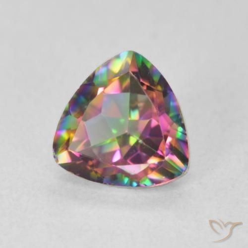 Quarzo mistico Multicolore naturale da 0.70 ct, Taglio trillion, VS