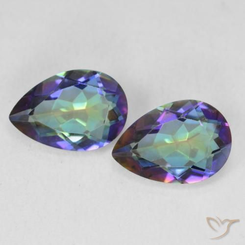 3.31ctw Naturale Multicolore Quarzo mistico, Forma a pera, VVS-VS