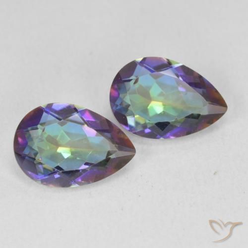 Gemme di Quarzo mistico Multicolore naturale da 3.42 ct, Forma a pera, VVS-VS