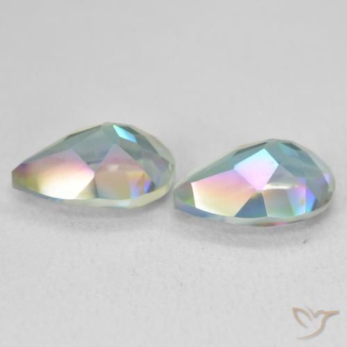 Gemme di Quarzo mistico Multicolore naturale da 3.72 ct, Forma a pera, VVS-VS