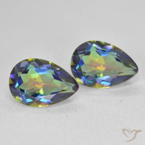 Gemme di Quarzo mistico Multicolore naturale da 3.76 ct, Forma a pera, VVS-VS