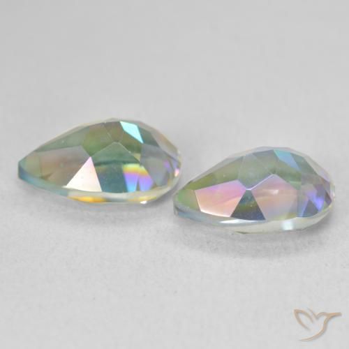 Gemme di Quarzo mistico Multicolore naturale da 3.76 ct, Forma a pera, VVS-VS