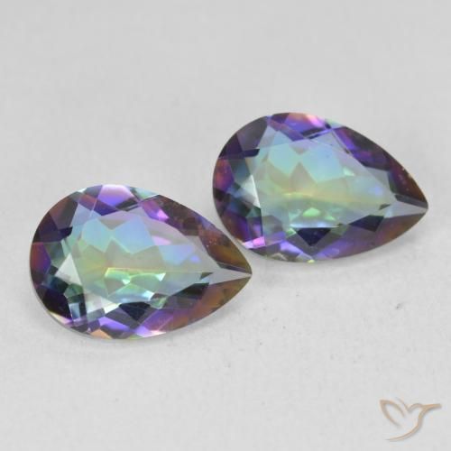 Gemme di Quarzo mistico Multicolore naturale da 3.43 ct, Forma a pera, VVS-VS