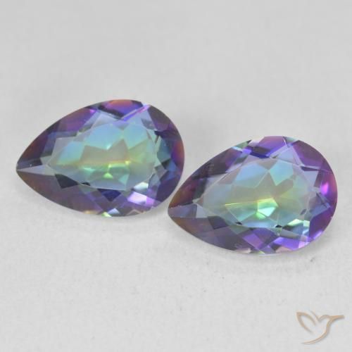 3.42ctw Naturale Multicolore Quarzo mistico, Forma a pera, VVS-VS
