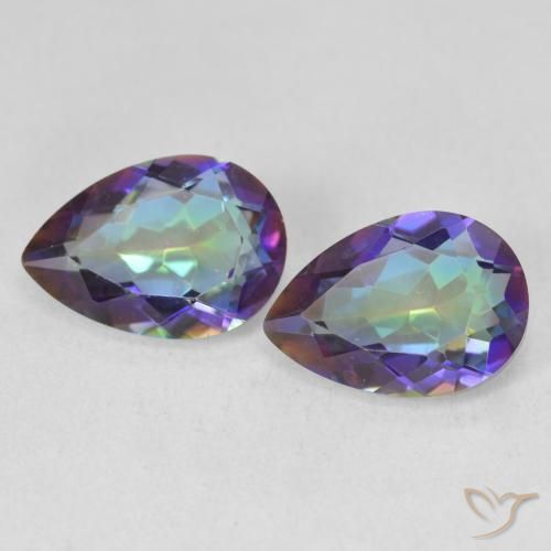 3.43ctw Naturale Multicolore Quarzo mistico, Forma a pera, VVS-VS