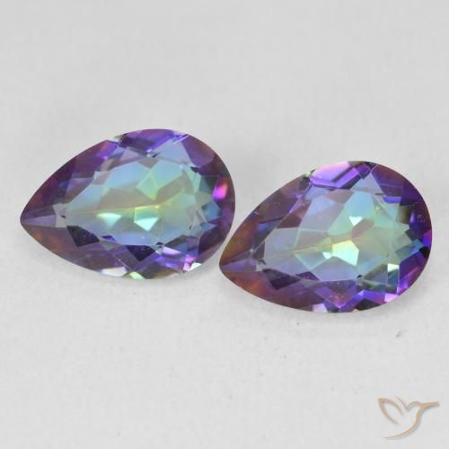 3.44ctw Naturale Multicolore Quarzo mistico, Forma a pera, VVS-VS