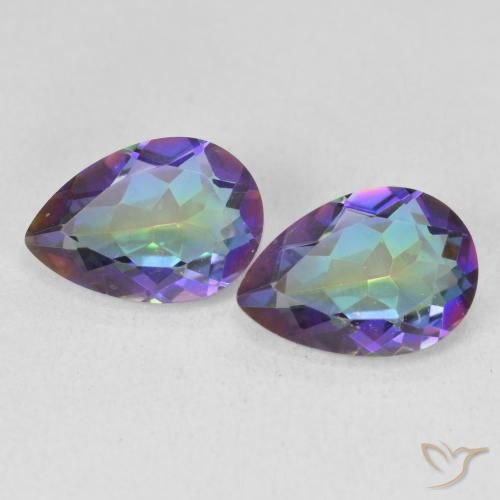 3.45ctw Naturale Multicolore Quarzo mistico, Forma a pera, VVS-VS