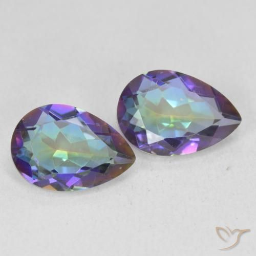 Gemme di Quarzo mistico Multicolore naturale da 3.45 ct, Forma a pera, VVS-VS