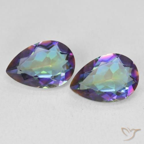 3.43ctw Naturale Multicolore Quarzo mistico, Forma a pera, VVS-VS