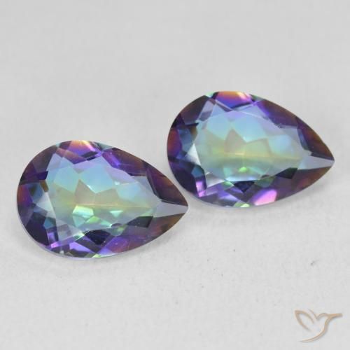 Gemme di Quarzo mistico Multicolore naturale da 3.43 ct, Forma a pera, VVS-VS