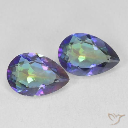 Gemme di Quarzo mistico Multicolore naturale da 3.45 ct, Forma a pera, VVS-VS
