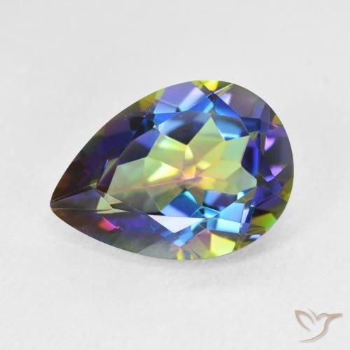 4.91ct Naturale Multicolore Quarzo mistico, Forma a pera, VVS