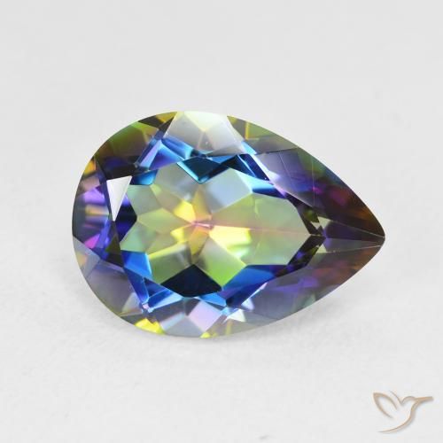 Quarzo mistico Multicolore naturale da 4.91 ct, Forma a pera, VVS