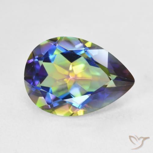 Quarzo mistico Multicolore naturale da 5.12 ct, Forma a pera, VVS