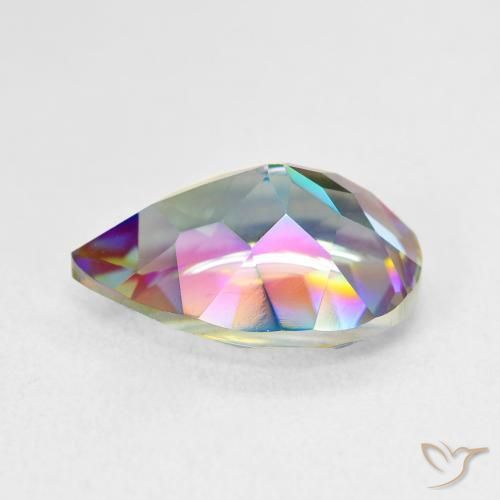 Quarzo mistico Multicolore naturale da 5.12 ct, Forma a pera, VVS