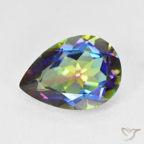 4.90ct Naturale Multicolore Quarzo mistico, Forma a pera, VVS