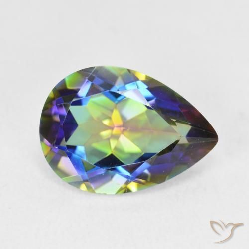 Quarzo mistico Multicolore naturale da 4.90 ct, Forma a pera, VVS