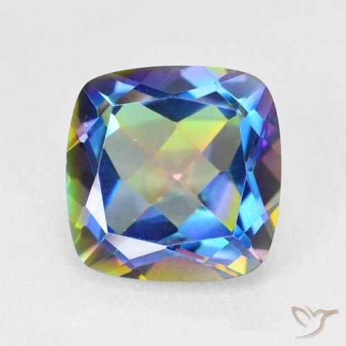 6.98ct Naturale Multicolore Quarzo mistico, Cuscino, VVS