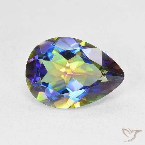 Quarzo mistico Multicolore naturale da 5.05 ct, Forma a pera, VVS
