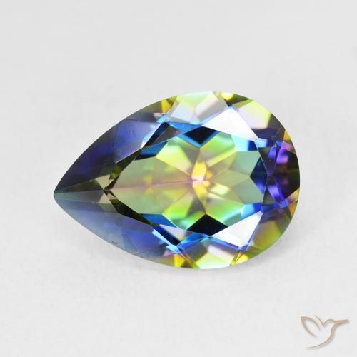 Quarzo mistico Multicolore naturale da 5.07 ct, Forma a pera, VVS