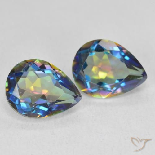 Gemme di Quarzo mistico Multicolore naturale da 3.22 ct, Forma a pera, VVS-VS