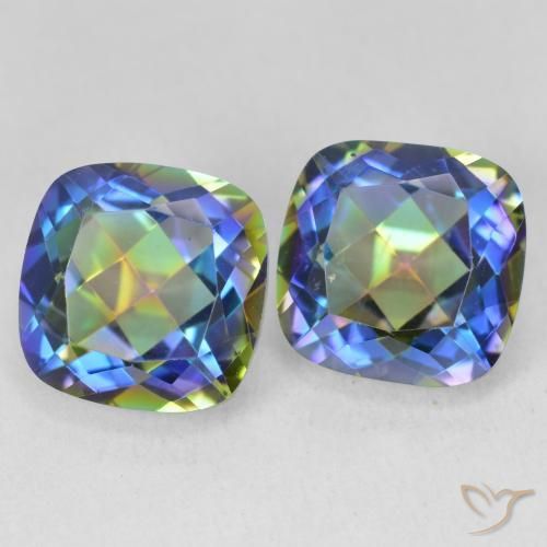 Gemme di Quarzo mistico Multicolore naturale da 8.60 ct, Cuscino, VS