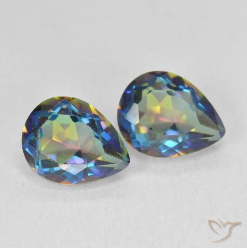 Gemme di Quarzo mistico Multicolore naturale da 3.34 ct, Forma a pera, VVS-VS