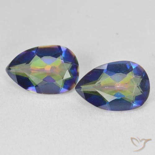 4.75ctw Naturale Multicolore Quarzo mistico, Forma a pera, VVS-VS
