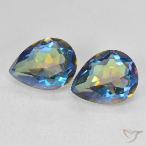 Gemme di Quarzo mistico Multicolore naturale da 3.31 ct, Forma a pera, VVS-VS