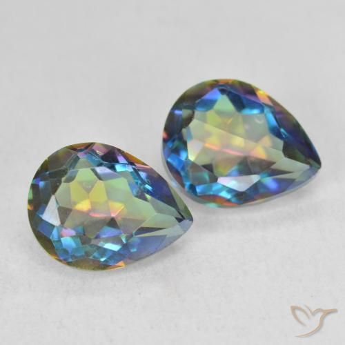 Gemme di Quarzo mistico Multicolore naturale da 3.31 ct, Forma a pera, VVS-VS
