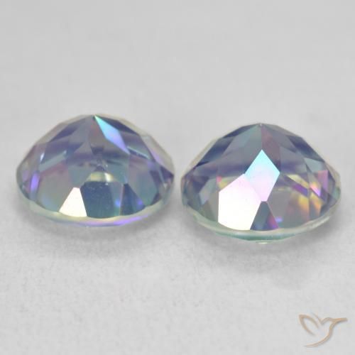 Gemme di Quarzo mistico Multicolore naturale da 3.93 ct, Rotondo, VVS-VS
