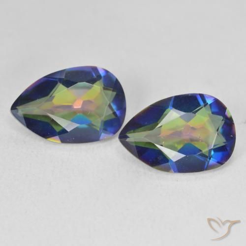 4.95ctw Naturale Multicolore Quarzo mistico, Forma a pera, VVS-VS