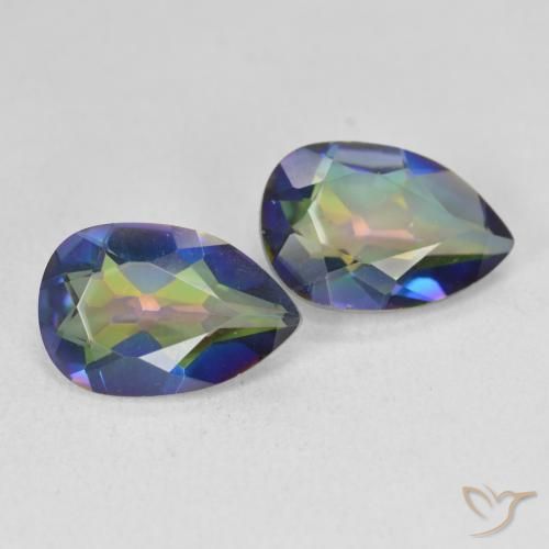 Gemme di Quarzo mistico Multicolore naturale da 4.95 ct, Forma a pera, VVS-VS