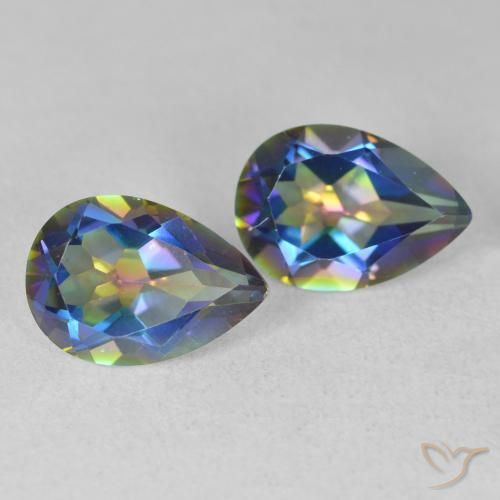 Gemme di Quarzo mistico Multicolore naturale da 3.70 ct, Forma a pera, VVS-VS