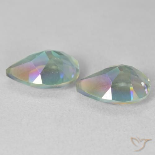 Gemme di Quarzo mistico Multicolore naturale da 3.70 ct, Forma a pera, VVS-VS