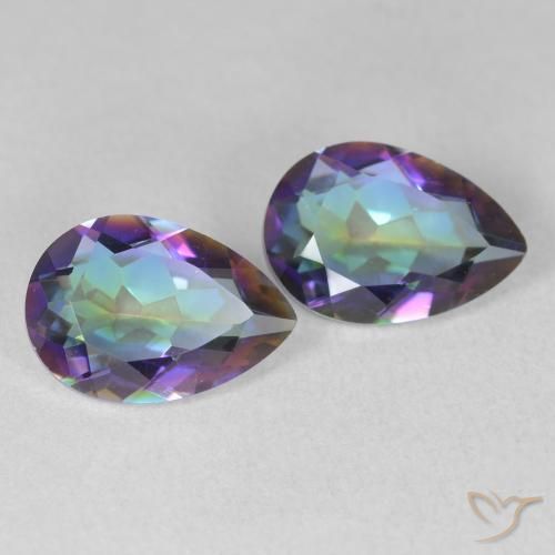 Gemme di Quarzo mistico Multicolore naturale da 3.26 ct, Forma a pera, VVS-VS