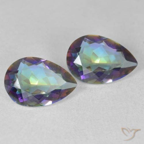 Gemme di Quarzo mistico Multicolore naturale da 3.24 ct, Forma a pera, VS