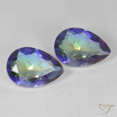 Gemme di Quarzo mistico Multicolore naturale da 3.48 ct, Forma a pera, VS