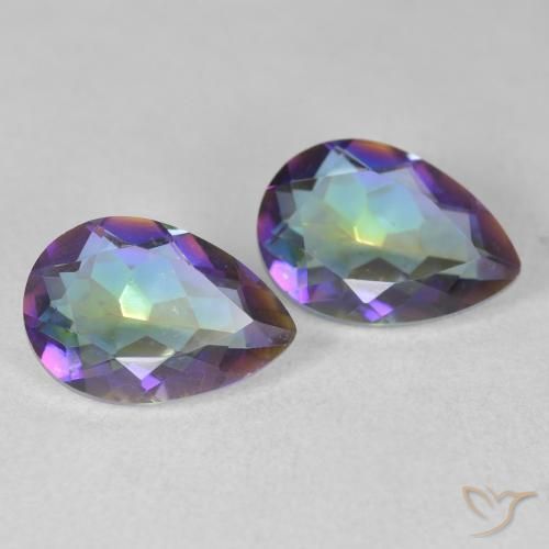 Gemme di Quarzo mistico Multicolore naturale da 3.42 ct, Forma a pera, VS