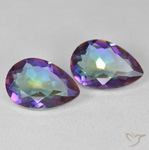 Gemme di Quarzo mistico Multicolore naturale da 3.45 ct, Forma a pera, VS